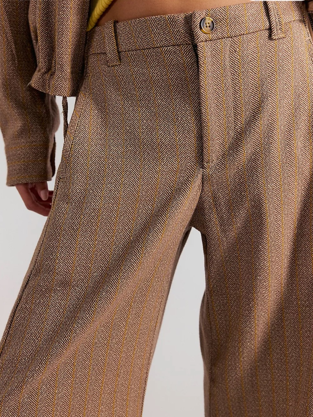 Free people Herringbone Barrel Trousers NEW - Picture 5 of 5